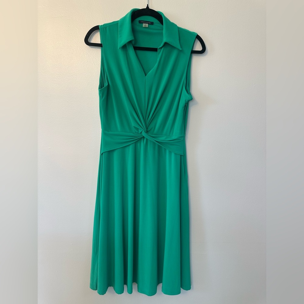 Tommy Hilfiger Emerald Green Knot-Front Midi Dress Women’s Size 8/Medium